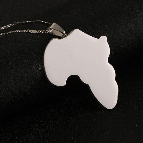 Stainless Steel African Map Pendant Necklace Map of Africa Women Chain Jewelry