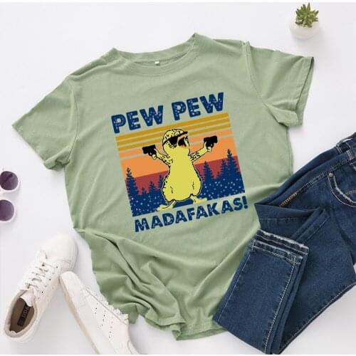 Plus Size 5XL Cotton Tshirts Summer Duck Print Women T Shirt Cartoon Short Sleeves T-shirt Casual Funny Tops Graphic Basic Tees