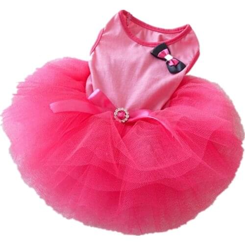 Pink Dog Cat Princess Tutu Dress Bow Bubble Dress Pet Puppy Clothes Dog Apparel Large Clothes For Pets Girl