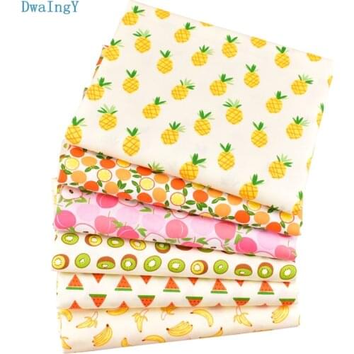 DwaIngY Fruit series Twill Cotton Fabric For Patchwork DIY Sewing Quilting Cloth Quarters Material For Baby Doll 20CMX25CM/piece