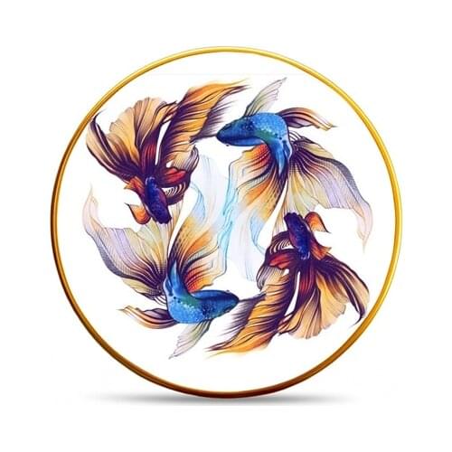 Majida Service Plate 6 Pieces 25 Cm Golden Fish
