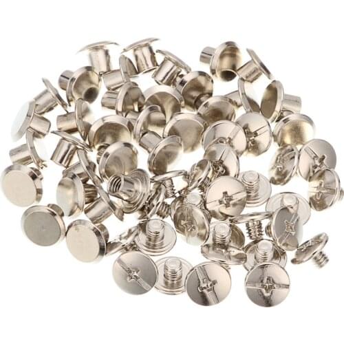 100pcs M5x 5mm Iron-nickel-plated screw books Fingertight Picture books screw rivets albums butt recipes leaflet nail M5Hardware