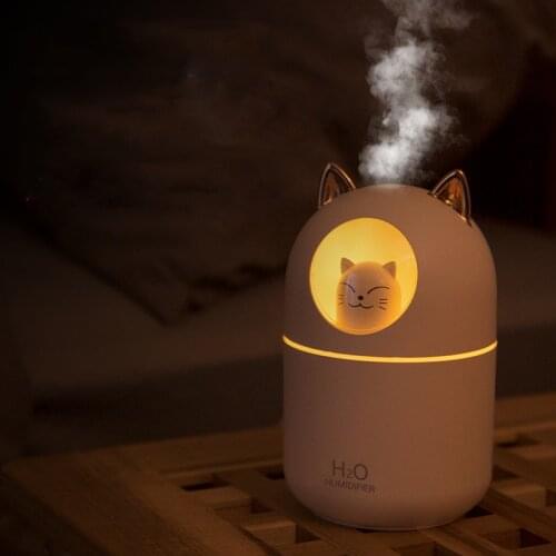 High Capacity Air Humidifier Cute Cat Diffuser USB With Night Lights Feel the Comfortable Temperature Moisturize Skin