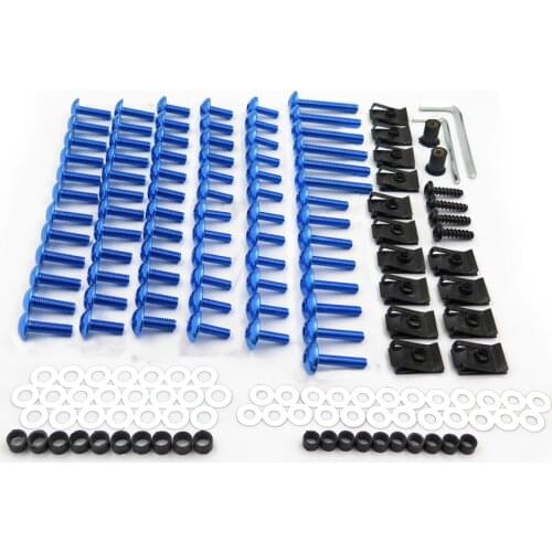 Aftermarket free shipping motorcycle parts Spike Fairing windscreen Bolts kits For Suzuki GSXR600 750 1000 Hayabusa BlUE