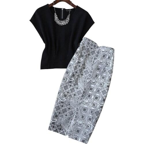 2 sets of summer new suit womens fashion elegant Slim OL temperament small shirt and high waist skirt women two piece outfits