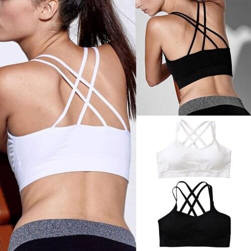 1pc Women Lingerie Back Cross Strap Steelless Ring Quick-drying Running Fitness Sport Bra Chest Underwear 2019 Newest