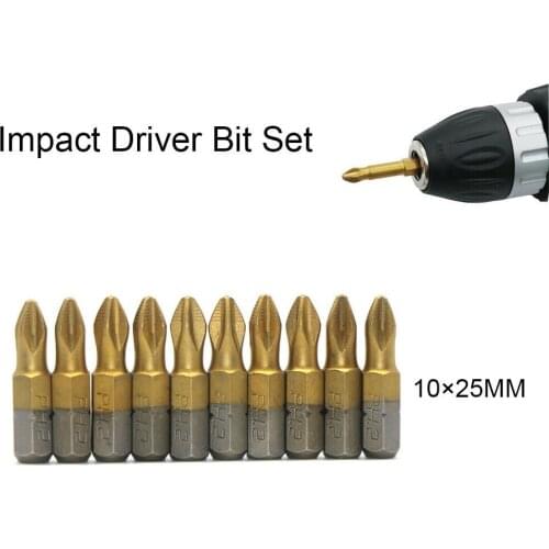 10pcs 25mm Extra Hard Non-Slip PH2 Cross Screwdriver Bits For Impact Driver Шуруповерт Multi-function New