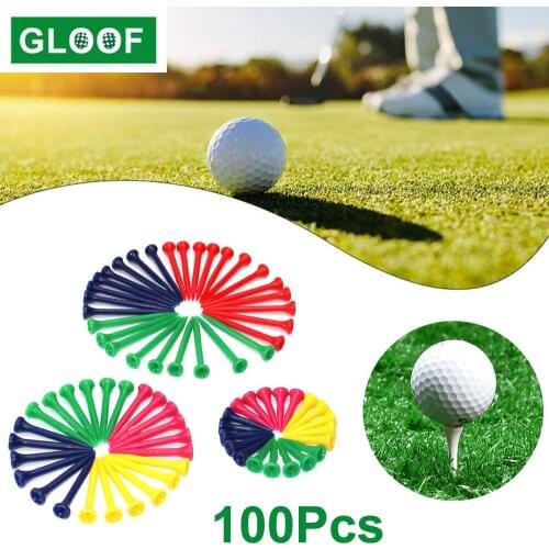 100Pcs=10Set Plastic Golf Training Tees With Count Scale White Club Driving Range Hitting Trainer Ball Nails Golfer Accessories