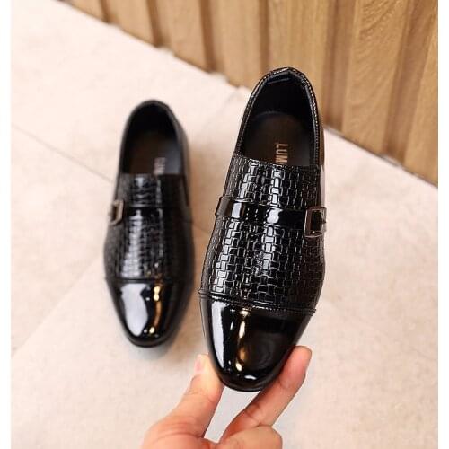2020 New Kids Genuine Leather Wedding Dress Shoes for Boys Brand Children Black Wedding Shoes Boys Formal Wedge Sneakers 21-36
