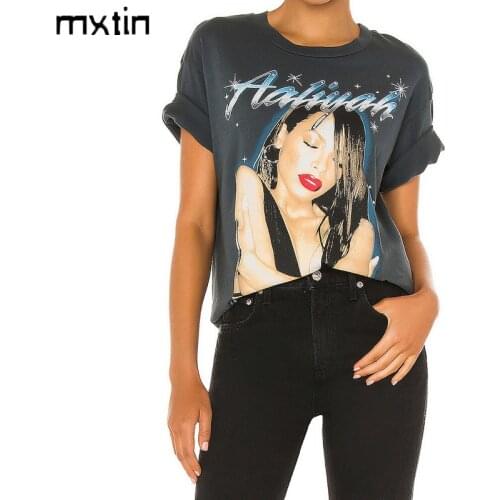 2021 Summer Vintage Beauty Pattern T Shirt Women Casual Long Tops Tees O-neck Loose Female harajuku Lady T-Shirt women clothing