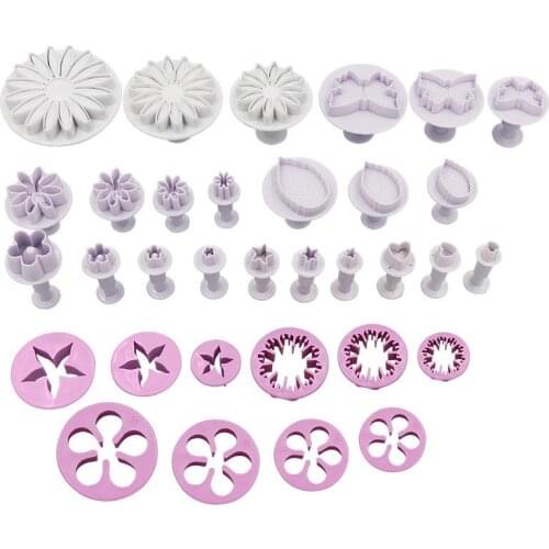 33 Pcs/Set Plastic Biscuit Cutters Moulds DIY Flower Shaped Cake Decoration Molds Kitchen Fondant Pastry Baking Mold Accessories