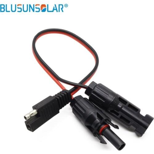 50 Piece/lot SAE Connector Battery 14AWG 12" DC Power pv solar Solar Panel Trailer Plug Cable WireSolar