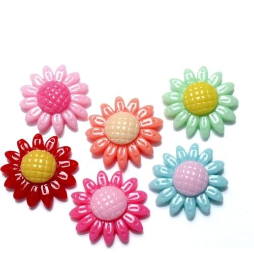 50Pcs Mixed Resin Flower Decoration Crafts Kawaii Beads Flatback Cabochon Embellishments For Scrapbooking DIY Accessories