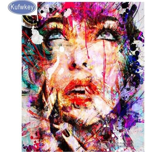 5d diy Diamond painting abstract lady Diamond mosaic Full drill Square round Diamond embroidery Cross stitch woman wall art