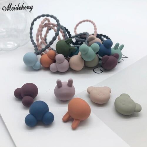 Acrylic Half Hole Hair Jewelry Making Beads Mickey Rabbit Bear Children Beads Simple Making Headwear Pearl Jewelry Beads