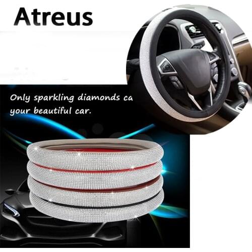 Atreus 1X Diamond Car steering wheel covers rims Genuine styling For BMW e46 e39 e36 Audi a4 b6 a3 a6 c5 Renault duster Lada