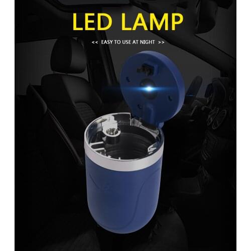 Car Automobiles Interior Accessories Push Type Multifunctional Portable LED Light Car Ashtray Car Interior Decoration