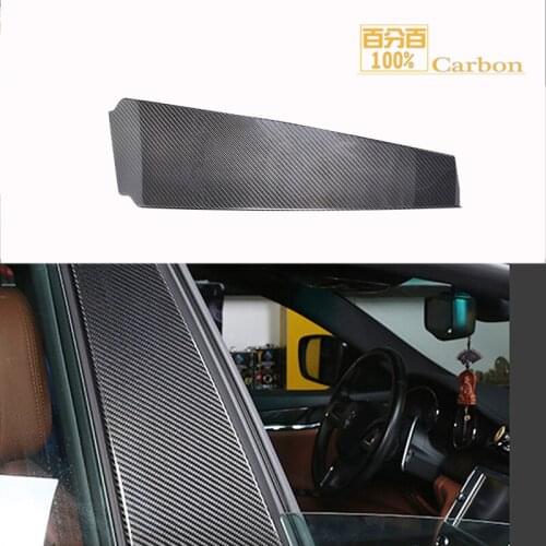 Car Accessories 100% Carbon Fiber B-pillar Window Trim Covers for Maserati Ghibli Quattroporte 2013 up