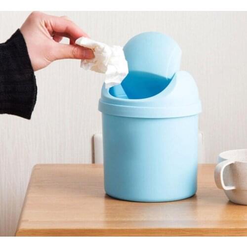 BASUPPLY 1PC Mini Waste Bin Desktop Garbage Paper Basket Car Waste Bin Table Home Kitchen Bathroom Living Room Office Trash Can