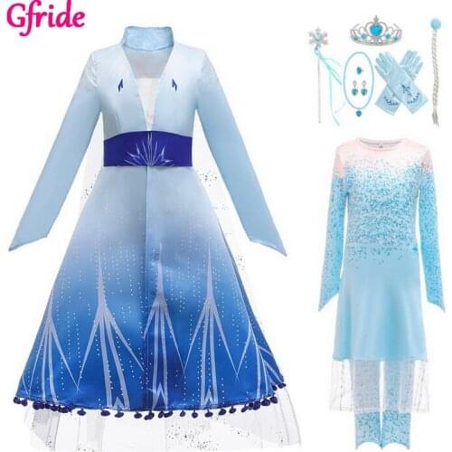 Coat Pant Sets For Girls Princess Dress Up snow queen Costume Cosplay Fancy Party Dress Halloween Snow Queen Clothes