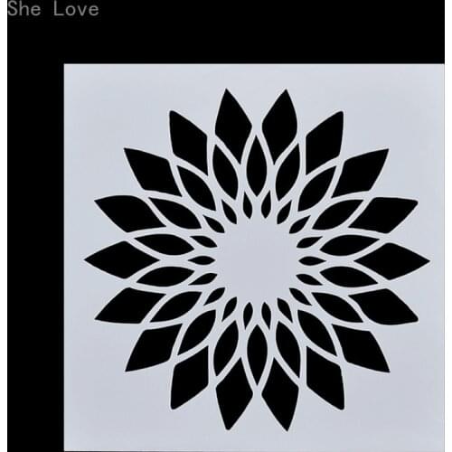 Chzimade 9pcs Flower Pattern Layering Stencils For Walls Painting Scrapbooking Album Decorative Embossing Template