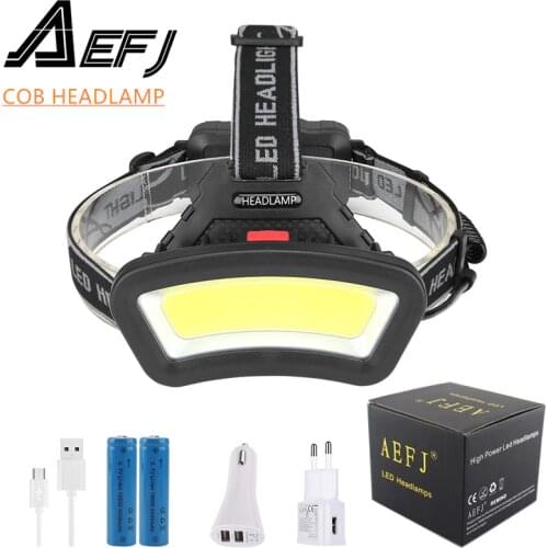 Cob led headlamp USB Rechargeable red white light Fishing headlight Hunting 18650 head lamp Camping head light Flashlight Torch