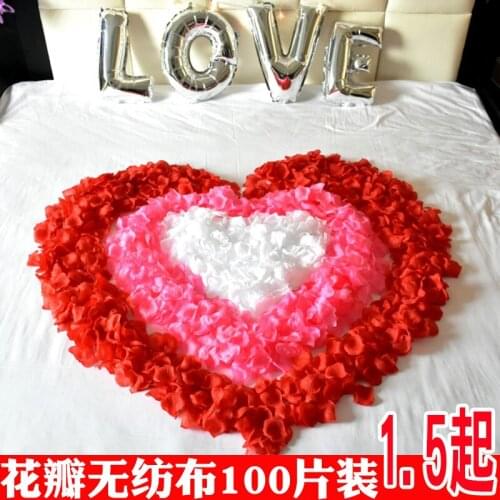 Non-woven fabric simulation rose petals birthday proposal creative arrangement supplies wedding confession romantic surprise