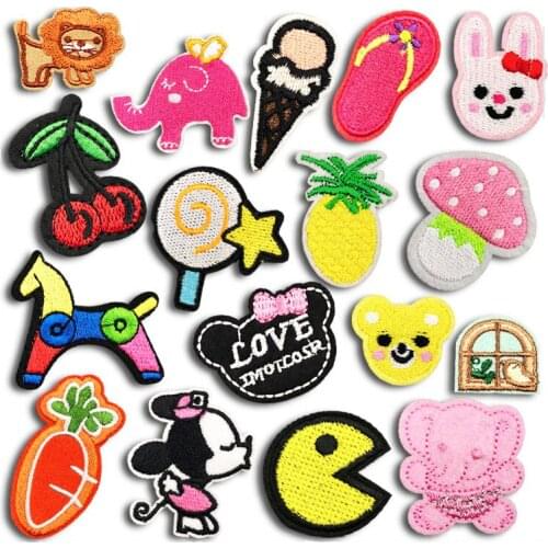 JDO Cartoon Sweet Patch for Clothing Iron on Jacket Cute Children Baby Sticker Clothes Sewing Applique Embroidery Handmade DIY