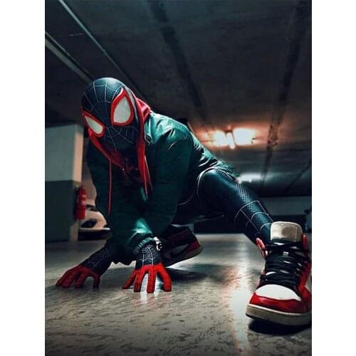 Hero Cosplay Costume Jumpsuit Inspired by Black Spider Pattern Bodysuit Halloween Jumpsuits