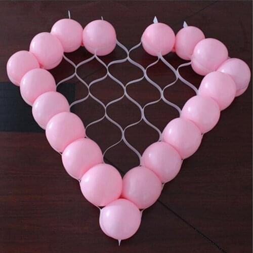 Heart Mesh Balloon Style 60cm for 38pcs Latex Balloons Love Heart Shape Wedding Anniversary Party Accessory 3Pcs
