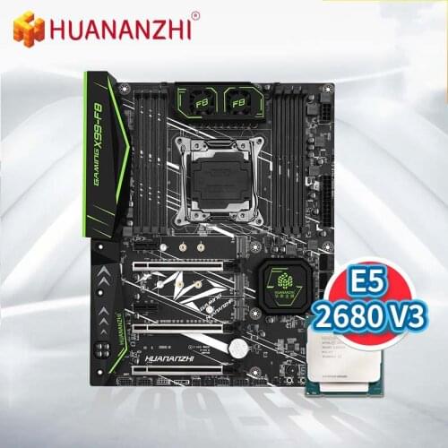 HUANANZHI X99 F8 Motherboard with XEON E5 2680 V3 LGA 2011-3 DDR4 RECC/NON-ECC Memory Combo Kit Set NVME SATA USB 3.0