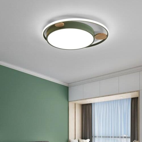 Minimalist Creative Wood White Gray Green LED Ceiling Lamp for Bedroom Living Dining Room Kitchen Corridor Home Interior Decor