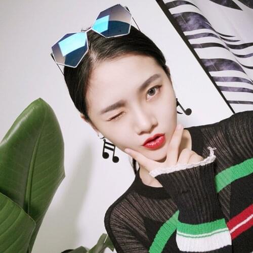 Fashion Party Big Acrylic Black White Punk style earrings music note earring musical jewelry for women free shipping