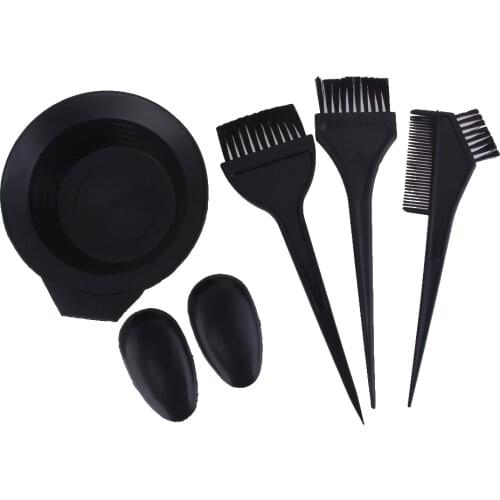5pcs/set Hairdressing Salon Hair Color Dye Bowl Comb Brushes Kit for Hair Coloring Dyeing