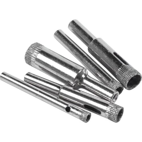 5Pcs Diamond Coated Core Hole Saw Bit Set Tool For Tile Marble Glass Ceramic 5/6/8/10/12mm