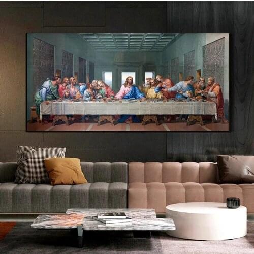 Leonardo Da Vincis The Last Supper Posters and Print Wall Art Canvas Painting Famous Painting Art for Living Room Decor Cuadros