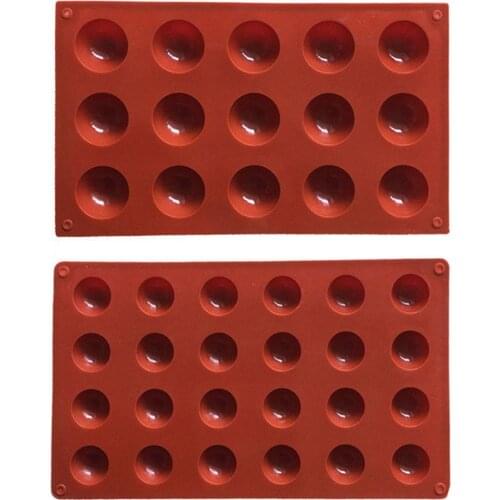 New Non-Stick 15/24 Cavity Mini Half Sphere Silicone Mold Ice Tray Baking Pan Moulds Baking Truffle Dessert Cake Decorating Tool