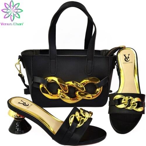 Latest Design Shoes and Bag for Party Wedding Plus Size Women Shoes 43 Women Italian Shoes with Matching Bag Slip on Party PumpS