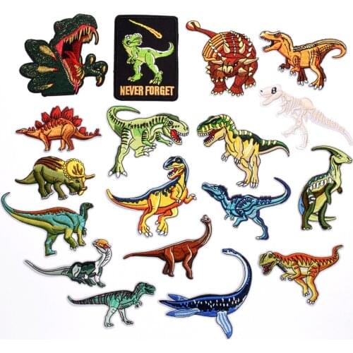 New Cartoon Animal Boutique Dinosaur Embroidery Cloth Stickers DIY Clothing Accessories Decoration Supplies