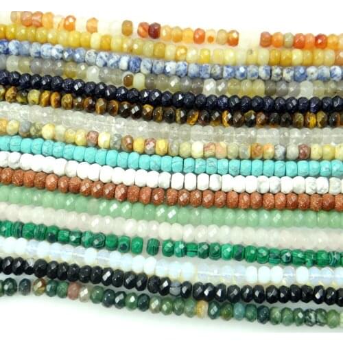 Wholesale Natural faceted Round Jewelry Making loose GEM beads strand 15" 5*8mm L32