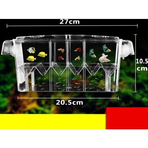 PETFORU 4 Rooms High Clear Fish Breeding Box Acrylic Aquarium Breeder Box Double Guppies Hatching Incubator Isolation