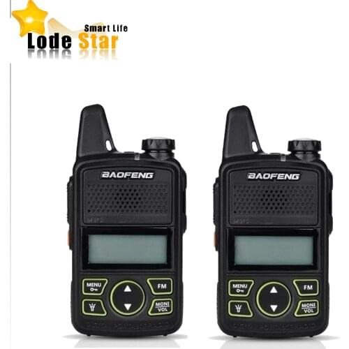 2PCS Original BAOFENG BF T1 MINI Walkie Talkie UHF 400-470mhz Portable Two Way Radio Ham Radio Transceiver Micro USB Interphone