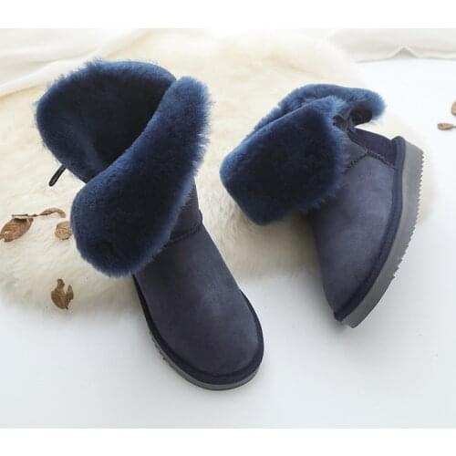 Top Genuine Sheepskin New Winter Woman Snow Boots Shoes Women 2020 Real Sheepskin Womens Women Boots Women Shoes Flats Shoes