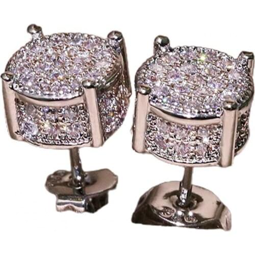 Hot Sales Stud Earrings Glossy All-match Eye-catching Four Claws Earring Ear Studs for Daily Wear