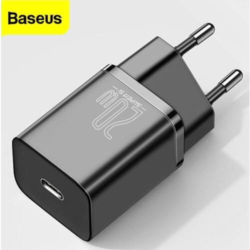 Baseus Super Si 20W PD USB C Quick Charger for iPhone 12 Pro Max Mini Fast Phone Charging Type C Portable Charger for 11 Pro Max
