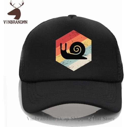 2021 New Summer Collection Retro 70s Snail Icon unisex hat Funny Vintage Snail sun hat Male Snail is my Spirit animal cotton hat