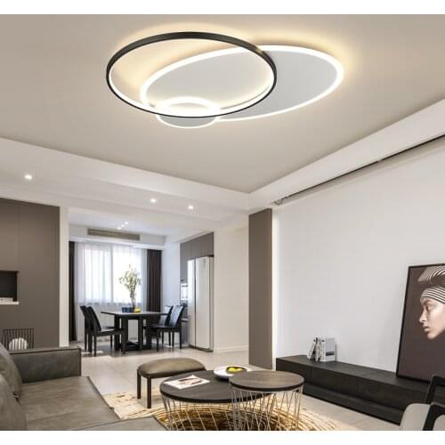 NEO Gleam Modern led chandelier For Living Room Bedroom Study Room Black/Gold With White Finished Indoor Ceiling Chandeliers