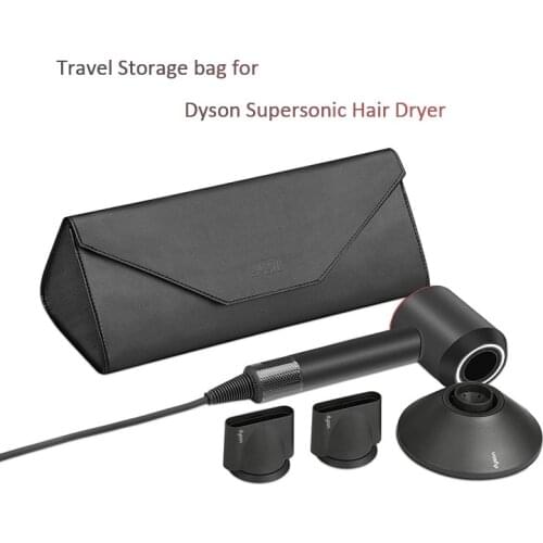 Travel Storage Bag for Dyson Supersonic Hair Dryer,Magnetic Flip PU Leather Dustproof Protection Organizer Gift Case