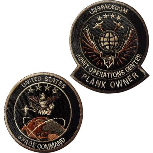 T-N New Space Command Embroidery Cloth Velcro Tactical Patches Army Military Joint Operation Tactical Badges Armband Stickers