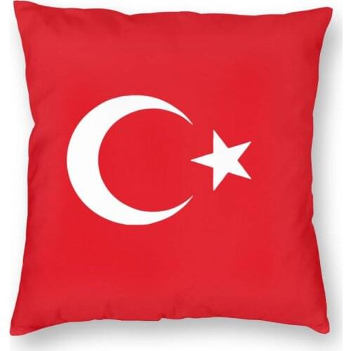 Turkey Turkiye Flag Throw Pillow Cover Polyester Cushions for Sofa Turkish Funny Cushion Covers